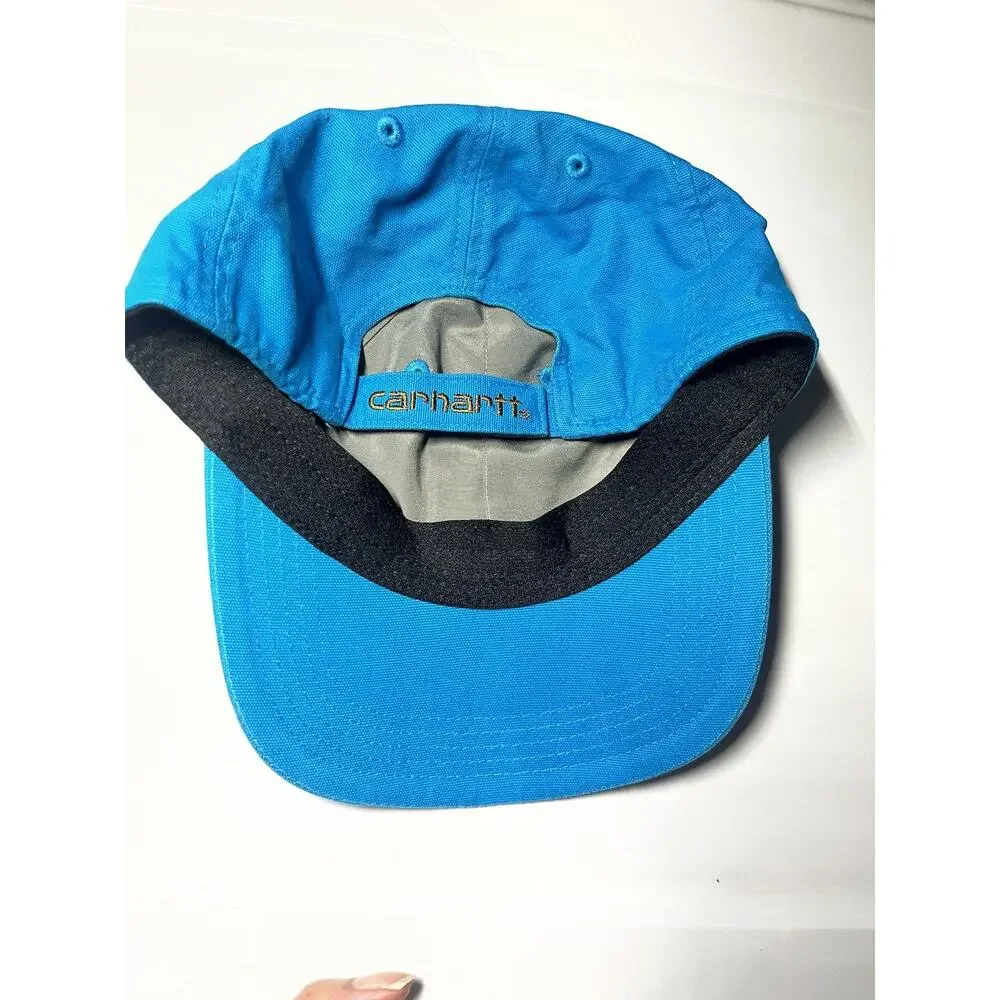 Carhartt Leather Patch Baseball Cap Adjustable Strap Unisex OSFM Turquoise